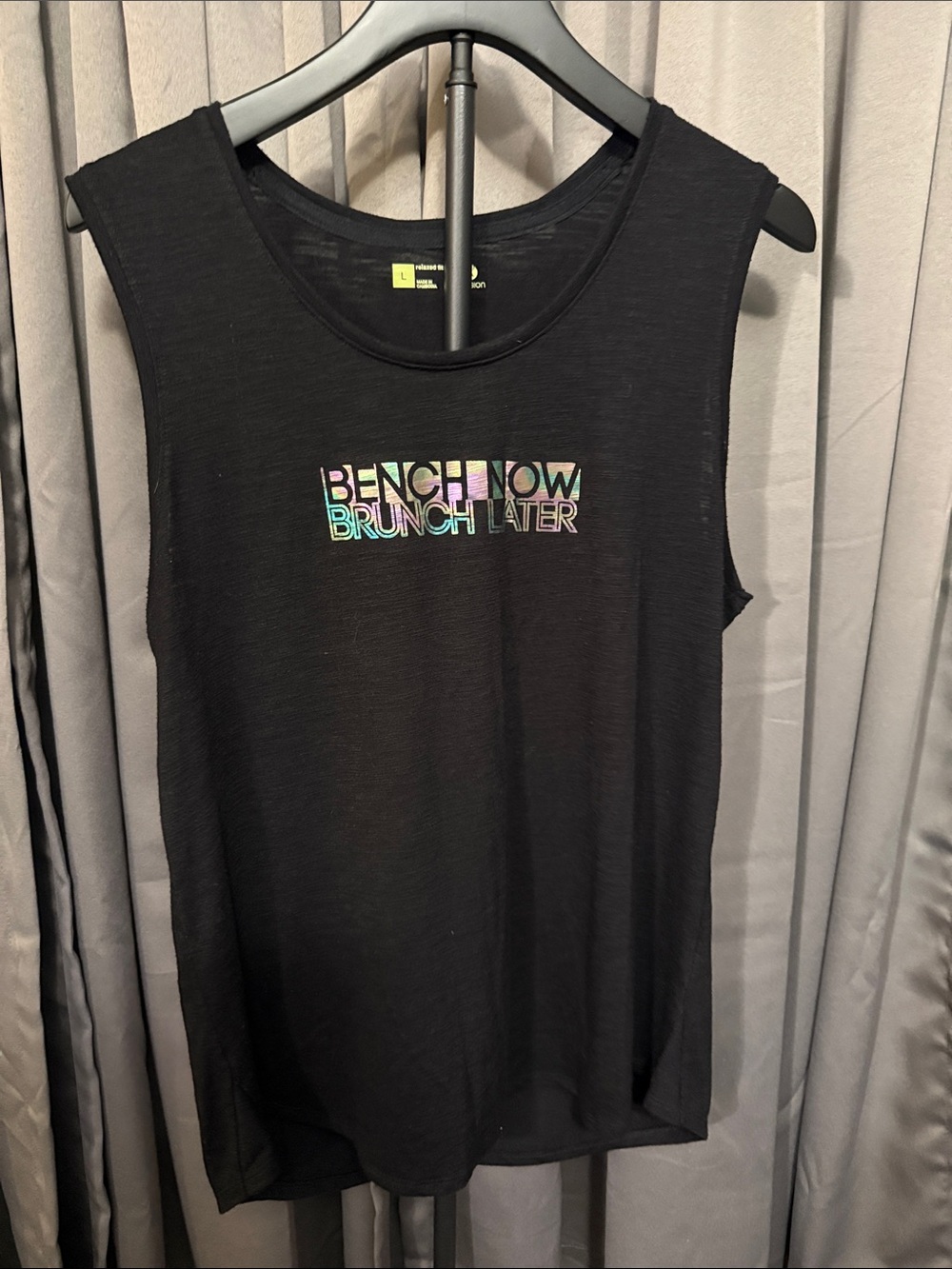 🎉 5 for $10 Bench Black Muscle Tee with Iridescent Logo